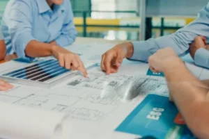 Homeowner receiving clarity on contract terms and fine print
